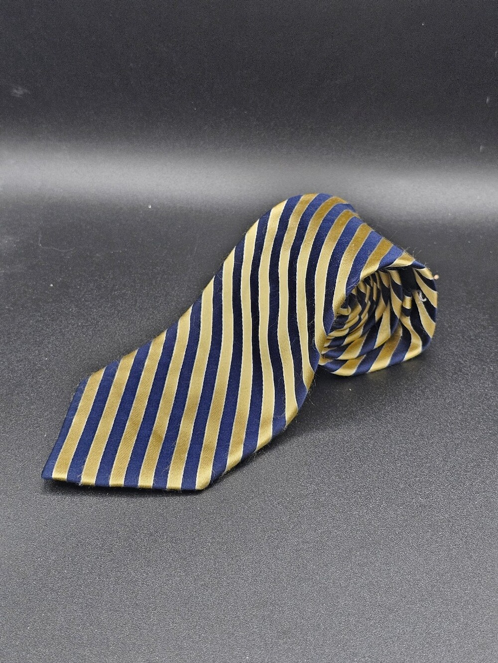 Nautica Men's Blue and Gold Striped Silk Necktie Classic Business Neck Wear